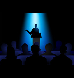 Man Giving A Speech On Stage