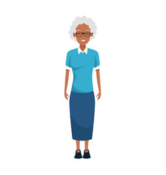 Old Woman Cartoon Icon Flat Design