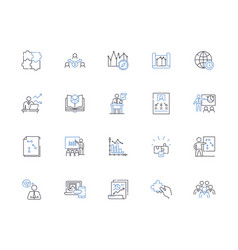 Sales Forecasting Line Icons Collection