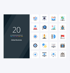 20 Global Business Flat Color Icon