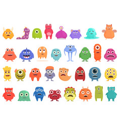 Monster Icons Set Cartoon Animal Troll