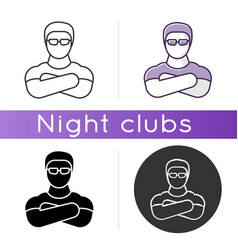 Nightclub Security Guard Icon Linear Black