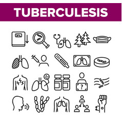 Tuberculosis Disease Collection Icons Set