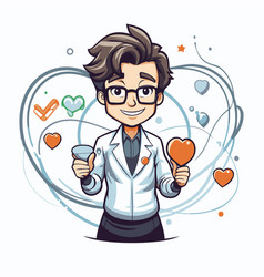 A Doctor Holding Syringe And Heart