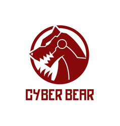 Futuristic Cyber Bear With Claw And Fangs Logo