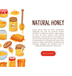 Honey Poster Design With Sweet Honeycomb