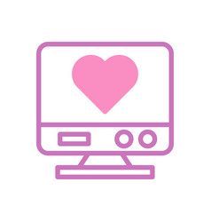 Tv Love Icon Duotone Purple Pink Style Valentine