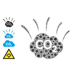 Co2 Emission Cloud Icon Mosaic From Covid19 Items