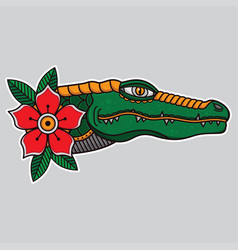 Flash Tattoo Head Crocodile