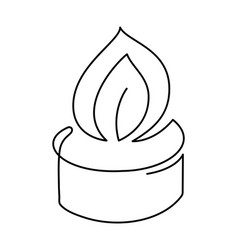 Hand Drawn One Line Burning Candle Art Logo