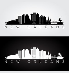 New Orleans Usa Skyline And Landmarks Silhouette