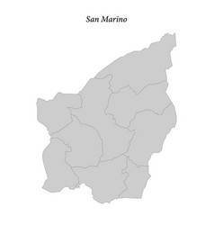 Simple Flat Map Of San Marino With Borders