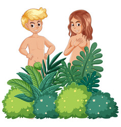 Adam And Eve Behind The Bush Bible Religion Scene