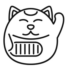 Fortune Cat Icon Outline Lucky Maneki