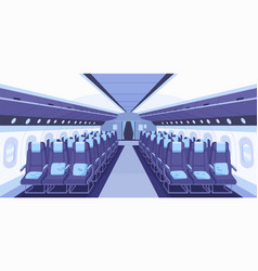 Front View Modern Plane Interior With Aisle