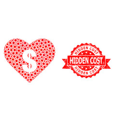 Grunge Hidden Cost Seal And Covid19 Virus Mosaic