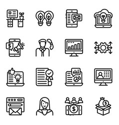 Pack Online Analytics And Fiance Linear Icons