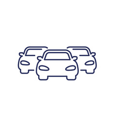 Car Fleet Icon Line