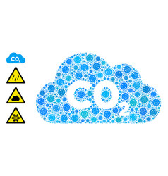 Co2 Gas Cloud Icon Mosaic With Covid19 Virus Items