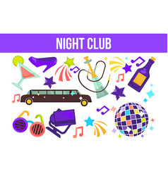 Night Club Partying Elements Limo And Hookah Disco