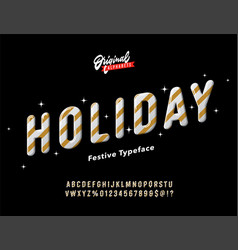 Vintage Golden Slanted Holiday Alphabet