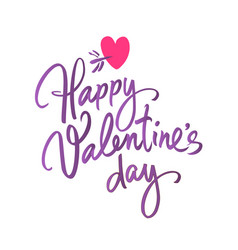 Happy valentines day card with handwritten Vector Image