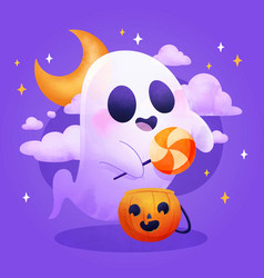 Watercolor Halloween Ghost Design