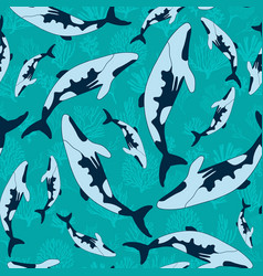 Dolphins Seamless Pattern