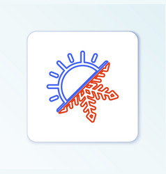 Line Hot And Cold Symbol Sun And Snowflake Icon