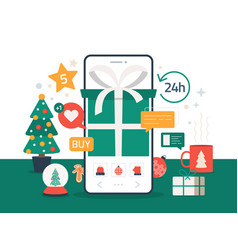 Online Christmas Shopping Holiday Sale Concept