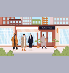 People Near Fashion Outlet Concept