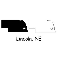 Lincoln Nebraska Ne State Border Usa Map