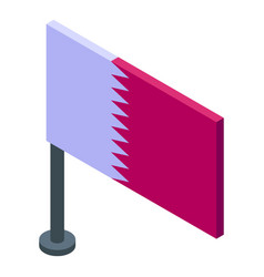 Qatar Flag Icon Isometric Notable Crowd