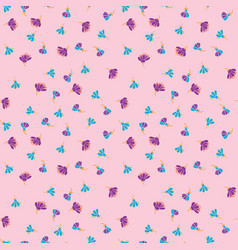 Simple Little Flower Toss Pattern On Pink