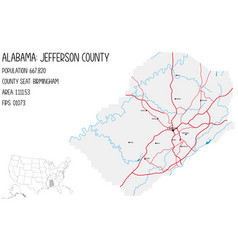 Map Of Jefferson County In Alabama Usa