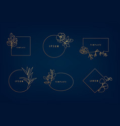 Set Of Luxury Artdeco Floral Frames Logo