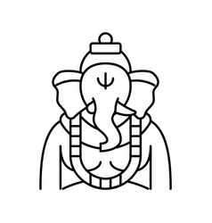 Ganesha God Indian Line Icon