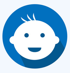 Icon Smiling Baby - Long Shadow Style - Simple