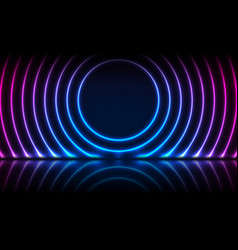 Blue Purple Neon Laser Circles Technology