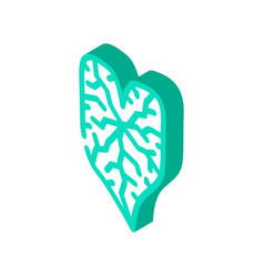 Caladium Tropical Leaf Isometric Icon