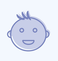 Icon Smiling Baby - Two Tone Style - Simple