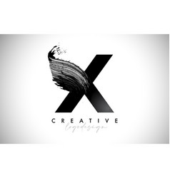 Letter X Logo Brush Stroke With Artistic