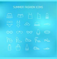 Summer Fashion Line Icons