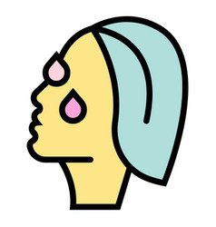 Woman Face Skin Icon Flat