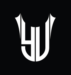 Yu Logo Monogram Shield Sharp Half Round Shape