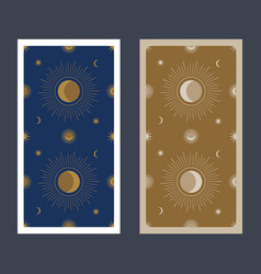 Back Tarot Card Decorated With Stars Sun