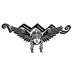 Viking Design Valkyrie In A Winged Helmet Image