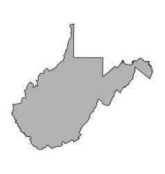 West Virginia Map Shape United States Of America