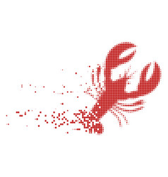 Lobster Disintegrating Pixel Icon