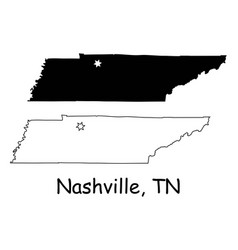 Nashville Tennessee Tn State Border Usa Map